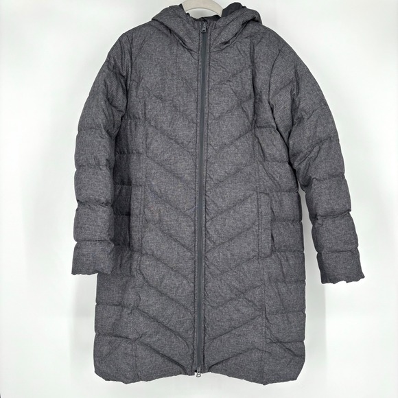 Lands' End Jackets & Blazers - Lands‎ End Gray Puffer Coat Sz S Hooded  Down Feather Insulated Longline Winter